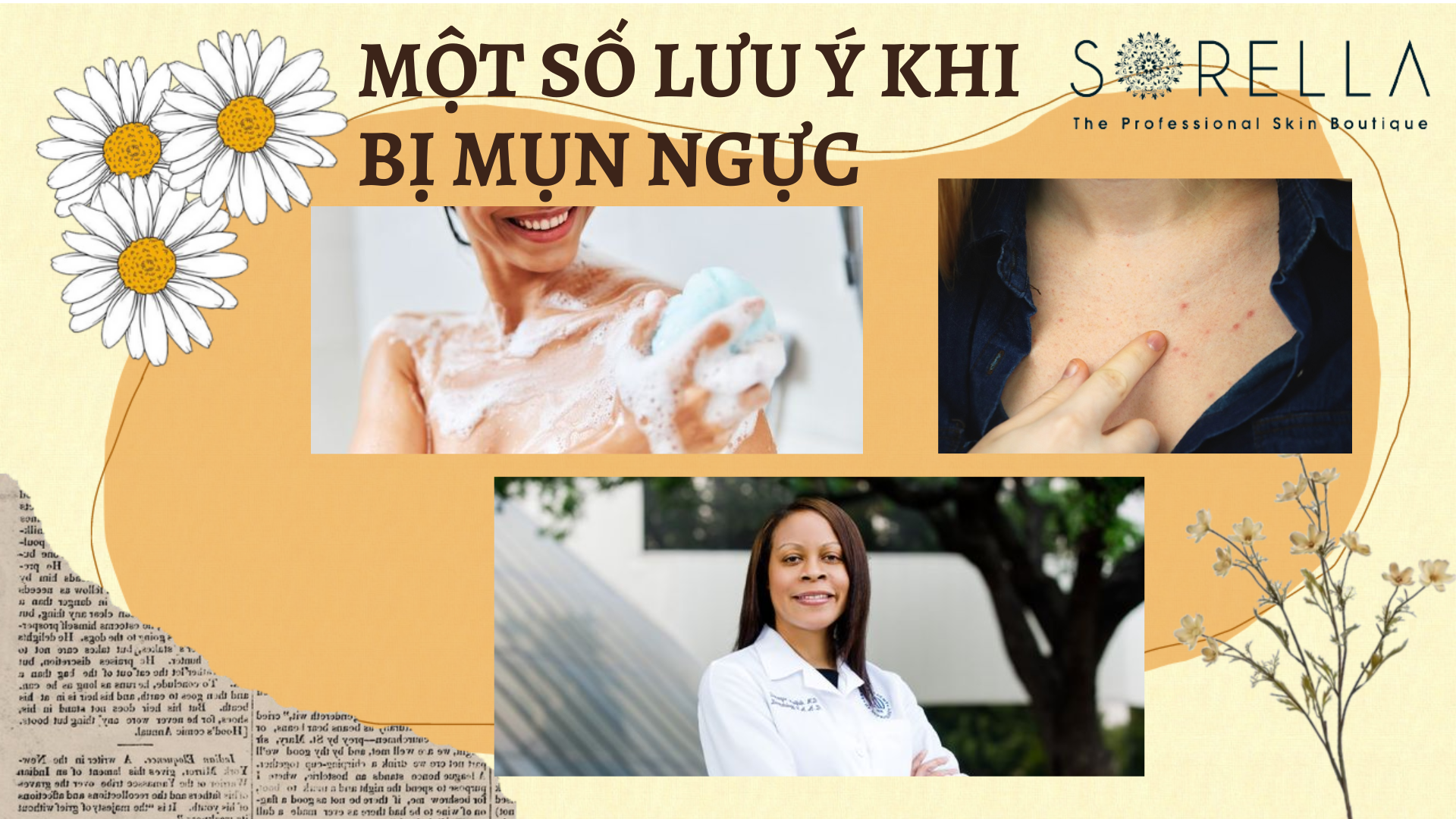 Một số lưu ý khi bị mụn ngực