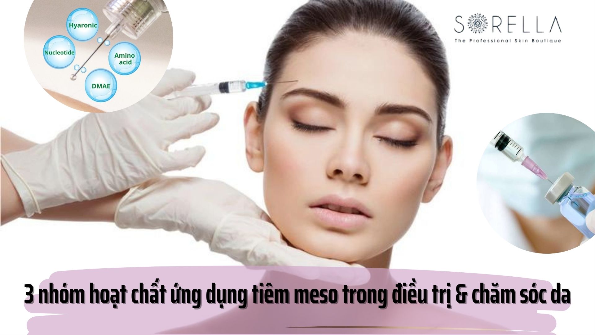 3 nhóm hoạt chất ứng dụng trong tiêm meso điều trị lão hóa, trắng da và sẹo lõm